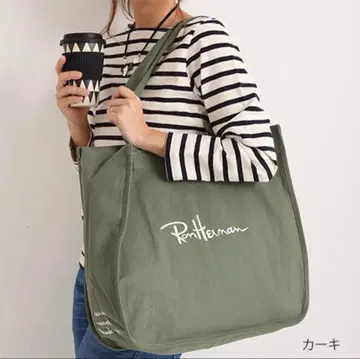 론 허먼 로고 토트백 카키