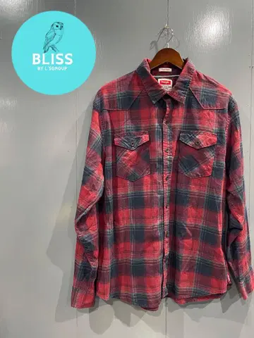 구제 의류 Wrangler 플란넬 체크 셔츠