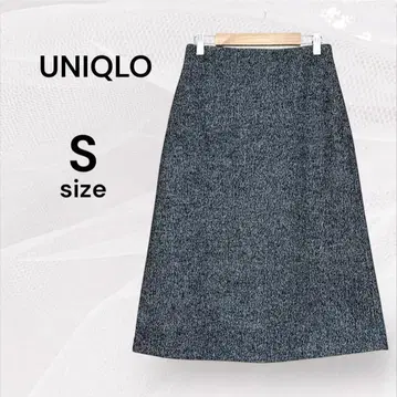 UNIQLO 새상품급 헤링본 플레어 스커트 S 그레이 울