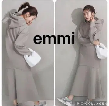emmi 에미 아틀리에 후디 컷 원피스 올리브