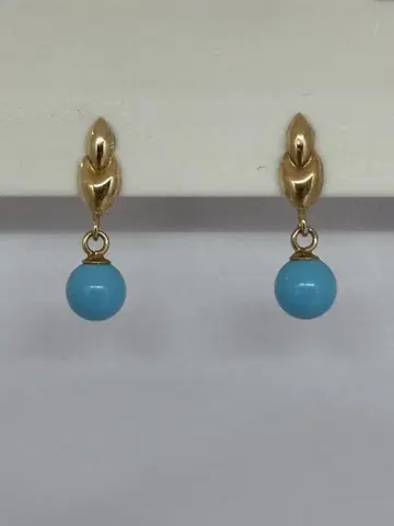 K10 골드 귀걸이 터콰이즈 양쪽용