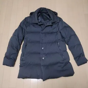 컨디션 최상 플라스테 다운 후드 부착 그레이 코트 숄카라 L