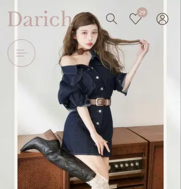 DARICH 다리치 볼륨 데님 미니 원피스