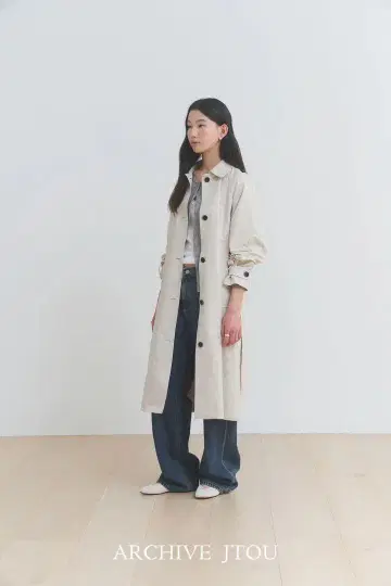 archive jtou 베이지 트렌치코트 긴팔