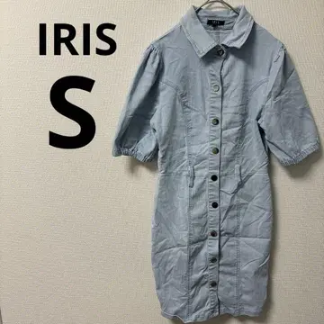 한 점뿐인 IRIS 여성용 라이트 블루 셔츠 원피스 [ S ]