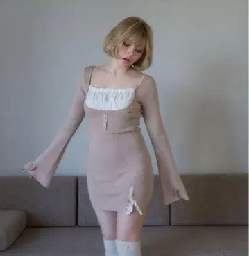 andmary Poppy 레이스 미니 드레스 AM1150