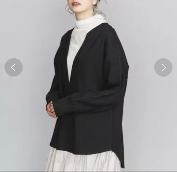 BY 더블 페이스 딥 V넥 풀오버 티셔츠 블랙 일본제