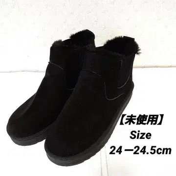 [ 미사용 ] 블랙 스웨이드 느낌 퍼 포함 숏부츠