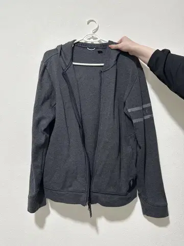 그레이 후드 부착 골프 맨투맨 셋업 M