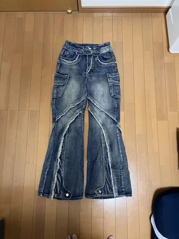 Kenvibe 다크 블루 플레어 팬츠