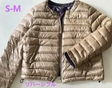 리버서블 다운 자켓 아우터, S-M 골드