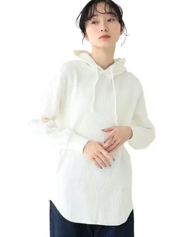 Healthknit x BEAMS BOY / 와플 풀오버 후드티