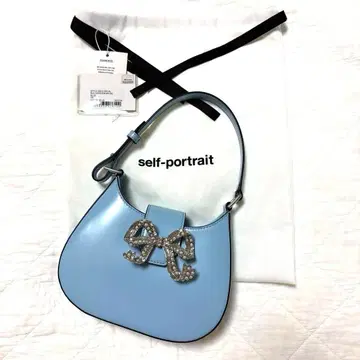 self-portrait 스카이블루 핸드백 리본 장식