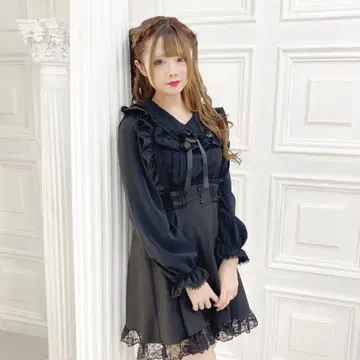 [ MA*RS ] 도트 튤 블라우스 블랙 지뢰계 상의 MARS 마즈