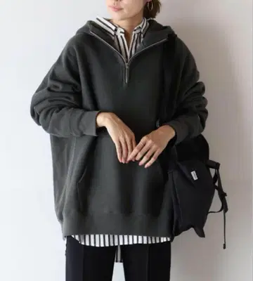 FRAMeWORK 별주 리버스 위브 하프 지퍼 후드티 CHAMPION