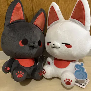 신 여우와 샐러리맨 BIG 봉제 인형 시로 쿠로 2종 세트