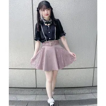 [ROJITA] 사이드 레이스 비쥬 벨트 스커트 양산형 로지타