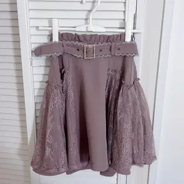 [ROJITA] 사이드 레이스 비쥬 벨트 스커트 양산형 로지타