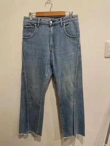 soduk overlapping 데님 trousers