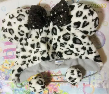 디즈니 팬캡 미니 레오파드 무늬 레오파드 화이트