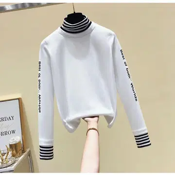 화이트 M 골프웨어 여성용 이너 긴팔 골프 이너 테니스