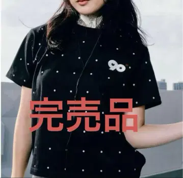 9090 Dot Cropped Tee 블랙