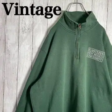 [ 인기 컬러 ] 잔스포츠 원포인트 로고 하프 지퍼 맨투맨 빈티지