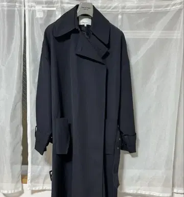 필립림 다크 네이비 트렌치코트 미디 기장