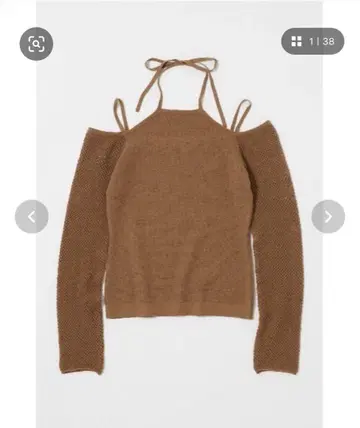 moussy 오픈 숄더 홀터 니트탑