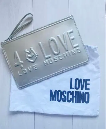 LOVE MOSCHINO 골드 클러치백