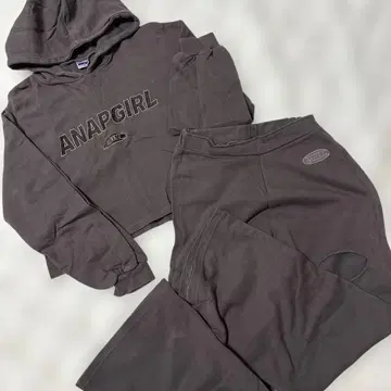 엄청 귀여운 ANAPGIRL 다크 그레이 후드 부착 트레이닝복 M