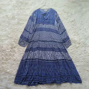 레어 라빠르망 BLUE BOHEME 맥시 드레스 원피스 인도 면