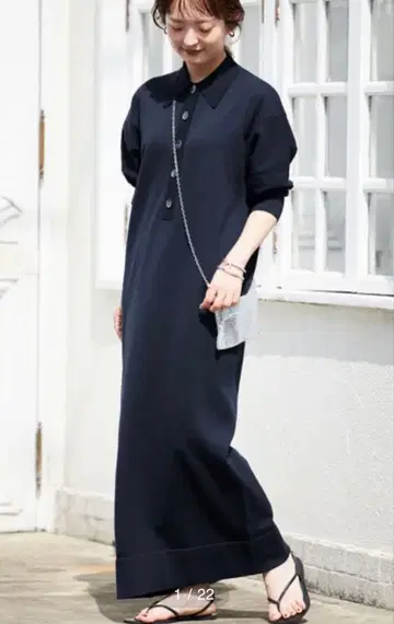 슬로브 이에나 폴로 칼라 니트 원피스