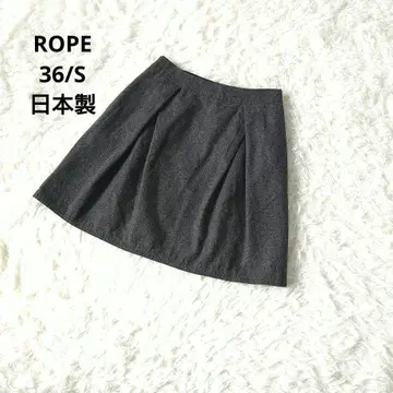 ROPE 로페 박스 플리츠 플레어 스커트 36/S 울 일본제