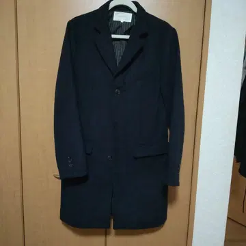 아바하우스 네이비 싱글 버튼 체스터 코트
