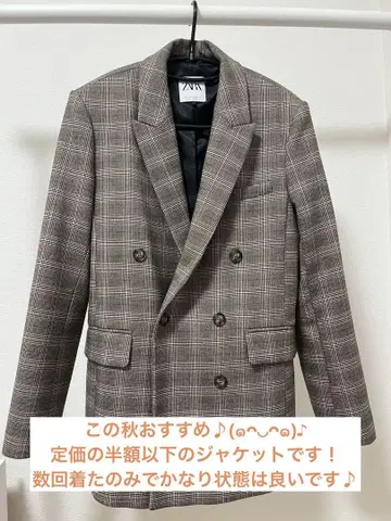 ZARA 체크 무늬 자켓