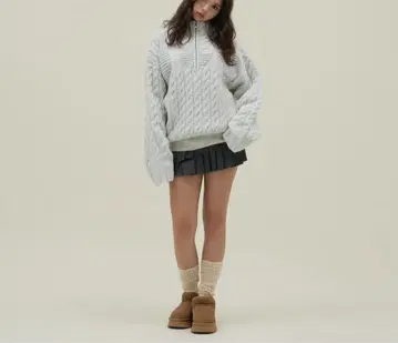 andmary Heart loose knit gray