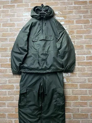 00s 아노락 후드티 카고 팬츠 셋업 나일론 카키 구제 의류