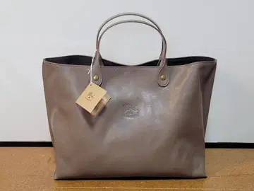 [ 미사용 새상품 ] IL BISONTE 일비종떼 그레이 가죽 토트백