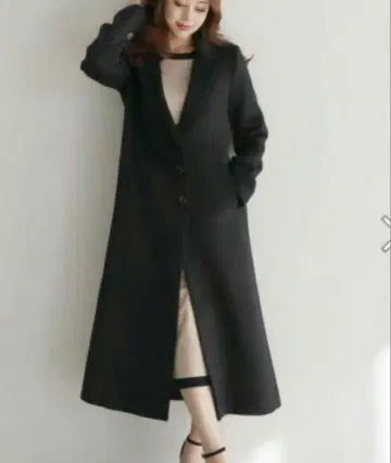 로얄 파티 블랙 롱 코트