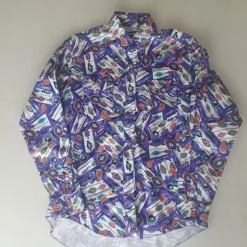 80s 90s 랭글러 빈티지 긴팔 셔츠 네이티브 무늬