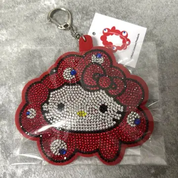 [ 미사용 새상품 ] 산리오 미야쿠미야쿠 키티 반짝이는 가죽 키링