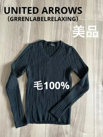 유나이티드 애로우즈 여성용 니트 스웨터 긴팔 하이 게이지 모 100%