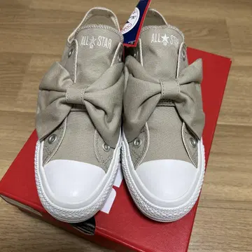 CONVERSE ALL STAR 베이지 리본 벨트 스니커즈
