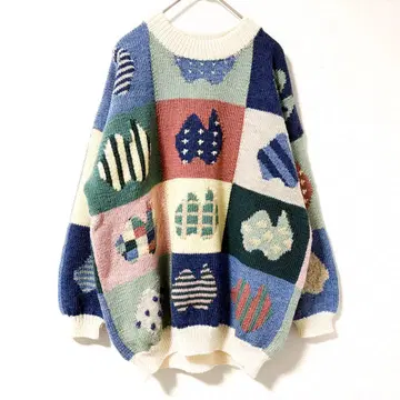 BONZO 니트 패치워크 패턴