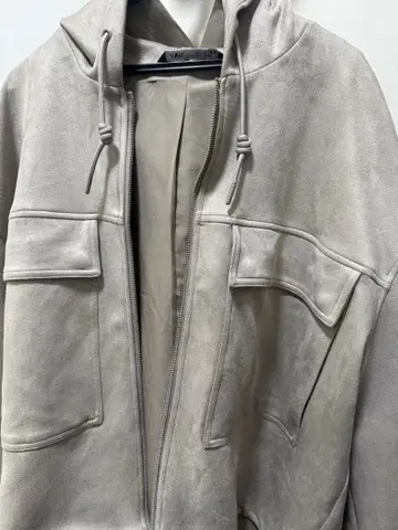 한국 스타일 ZARA 스웨이드 후드 부착 자켓