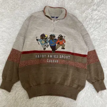 새상품급 골프 HARDY AMIES SPORT 하프 지퍼 스웨터 니트