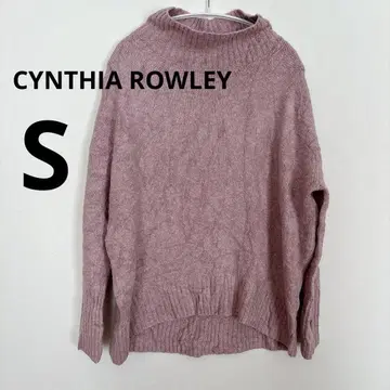 CYNTHIA ROWLEY 핑크 터틀넥 스웨터 [ S ] 겨울