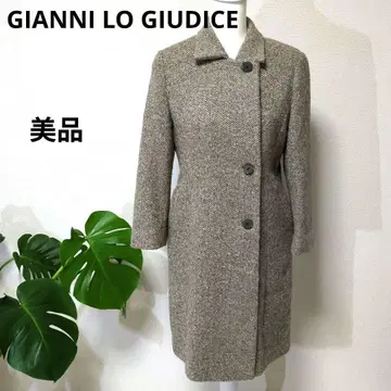 GIANNI LO GIUDICE 브라운 헤링본 롱 코트