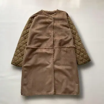 개럴개런트 퀼팅 코트 인조 모피 소재 절개 여성용 F